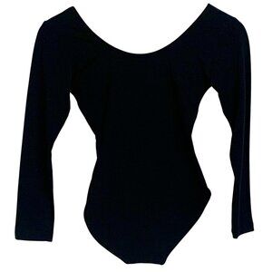 Adult Black Long Sleeve Leotard Scoop Neck Dancewear Next Generation Size S